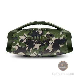 Caixa de Som Bluetooth AIWA Boombox BBS-01GR 200W Camuflado Verde Bivolt 127V/220V