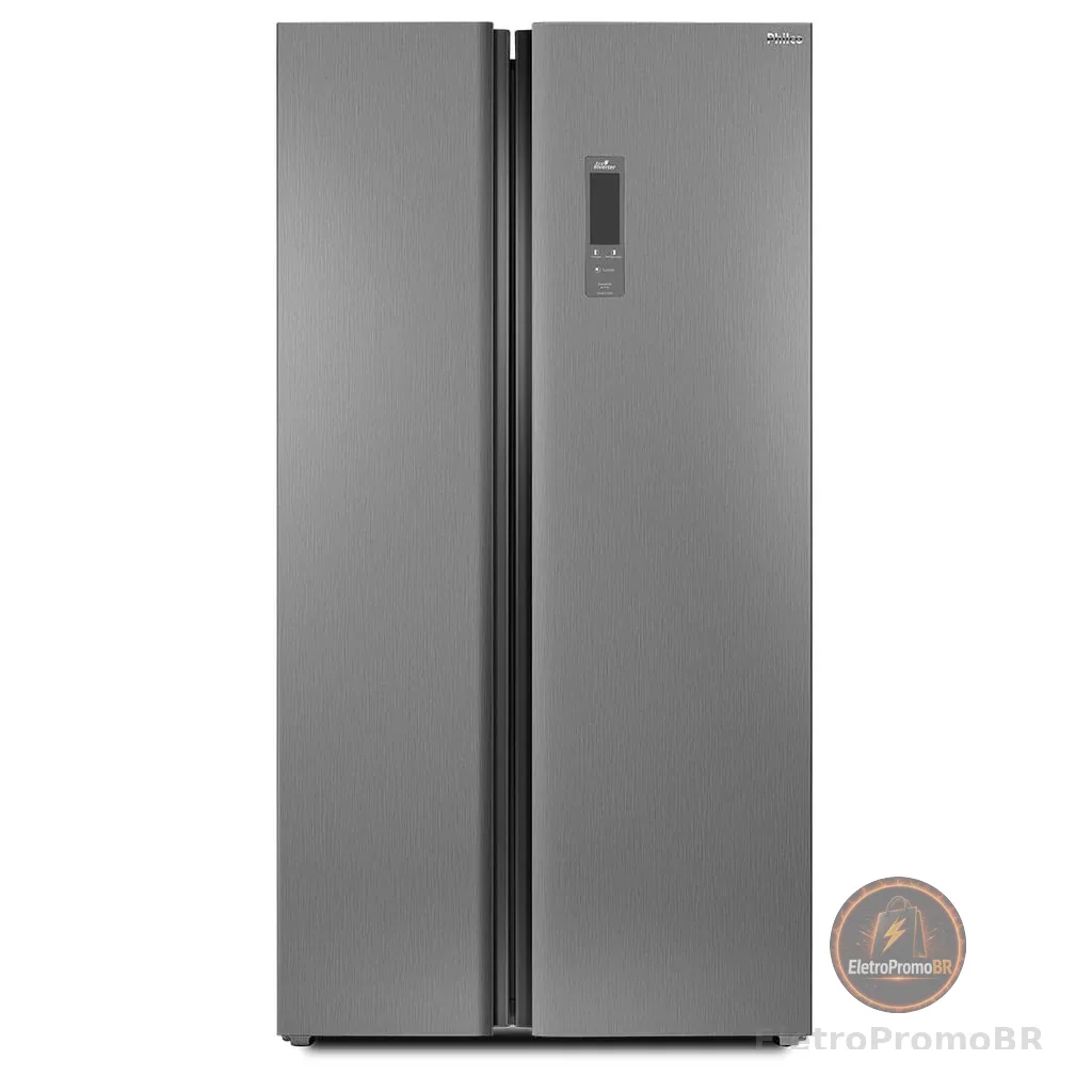 Geladeira 437L Philco Inverter Side by Side Inox PRF535I