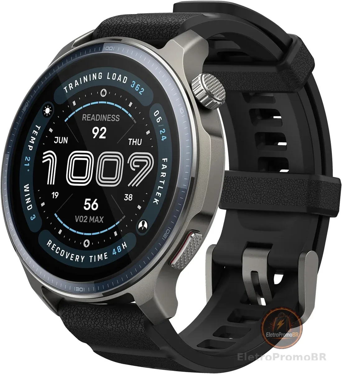 Amazfit Smartwatch Balance 2 Original 47mm AMOLED Display de Vidro Safira, Mapas Offline, GPS Dual Band, 21 Dias de Autonomia, 170+ Modos (Balance 2 Black)