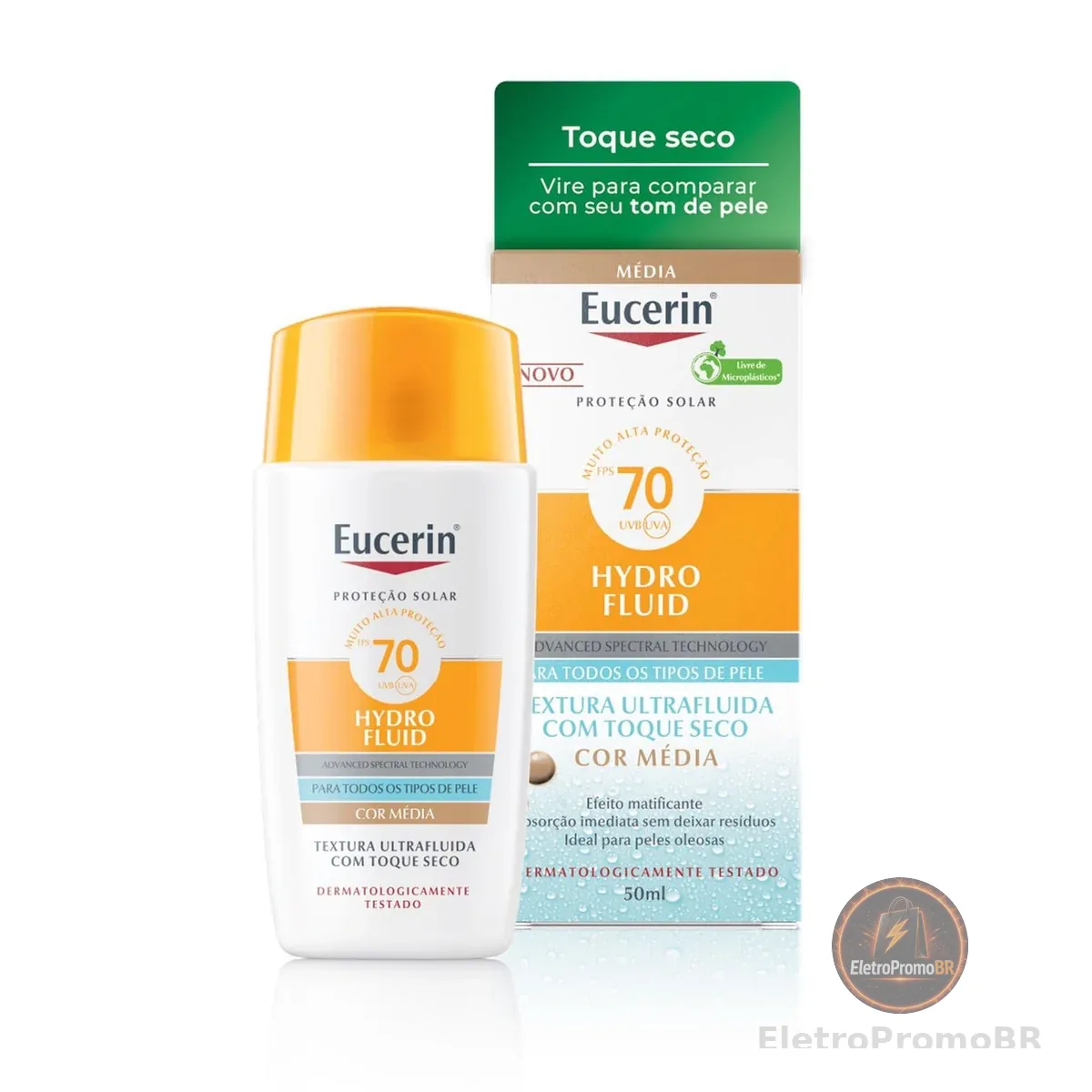 Eucerin Sun Protetor Solar Hydro Fluid Facial Cor Média FPS70 50ml