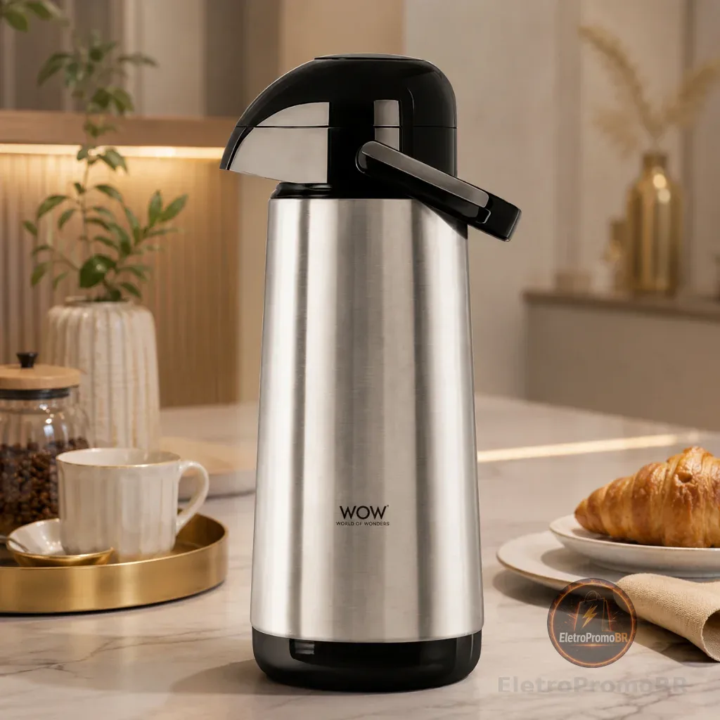 Garrafa Térmica Inox Café Bomba De Pressão 1,9L