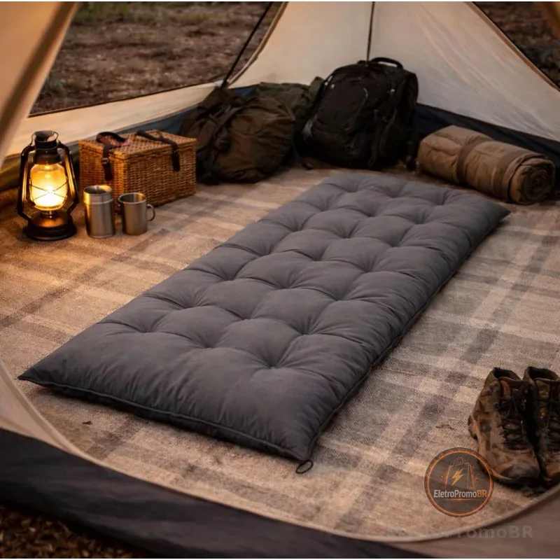 Colchonete Camping Futon espreguiçadeira 170x0,60cm – Colchão Portátil Confortável