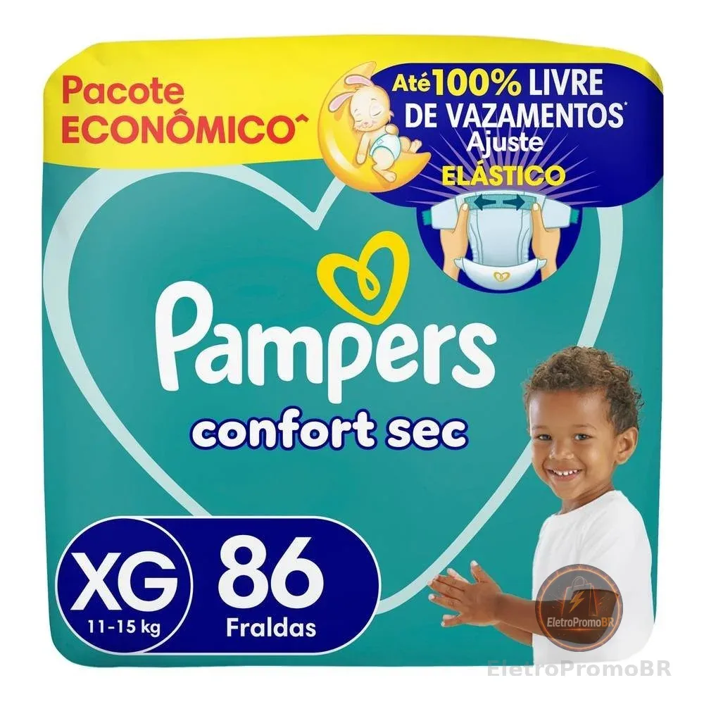 Fralda Pampers Confort Sec Max Xg 86 Unidades