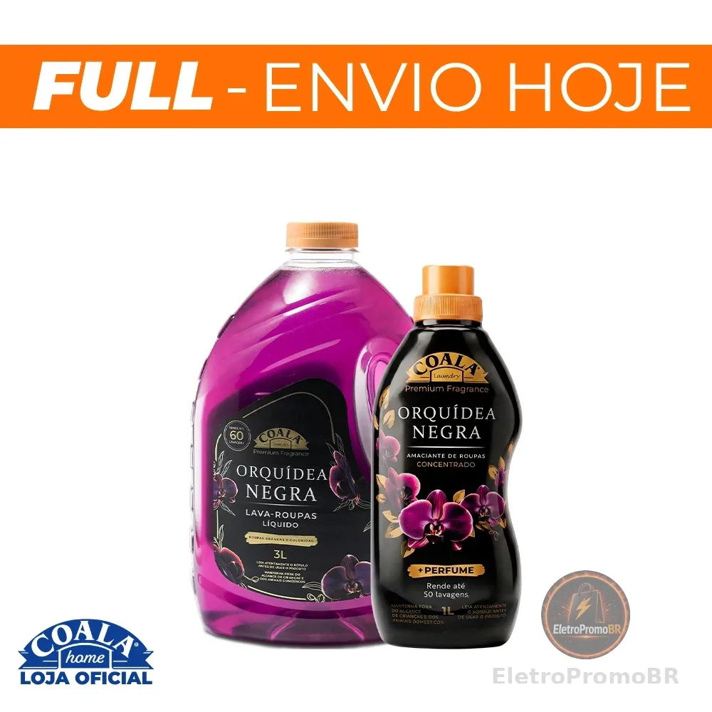 Kit coala Laundry Orquídea Negra - 1 Lava Roupas 3L + 1 Amaciante Concentrado 1L