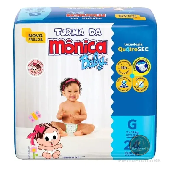 Fralda Turma Da Mônica Baby Jumbo G 24 Unidades