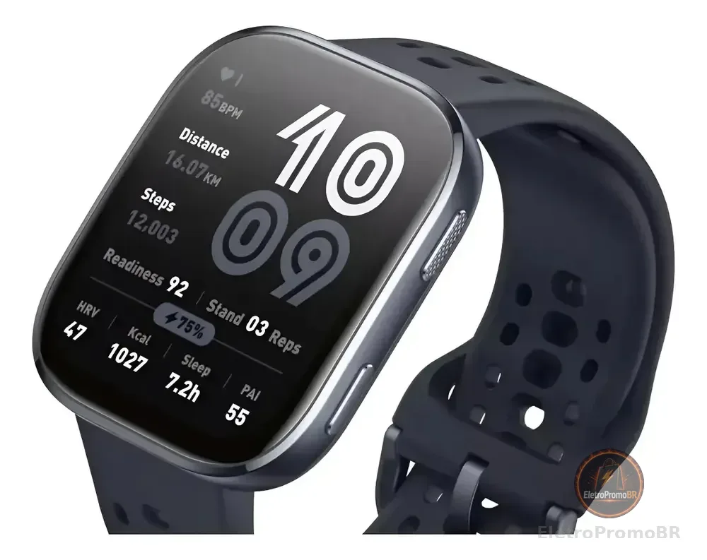 Amazfit Bip 6, Gps Integrado, Amoled 1,97 Mapas Cinza-escuro Mesh