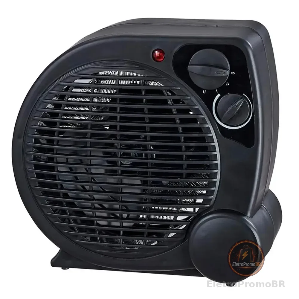 Aquecedor Elétrico 110v Portátil A Ar Ventilador Quente Preto Aq04 - Mimo Style