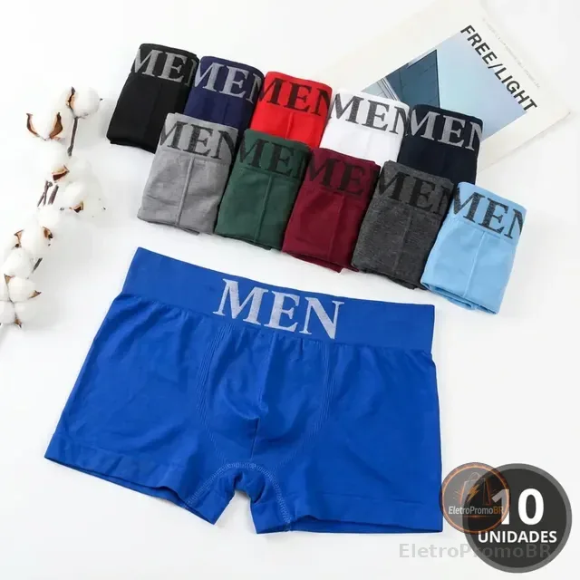 Kit 10 Cueca Boxer Masculina Microfibra Adulto Premium
