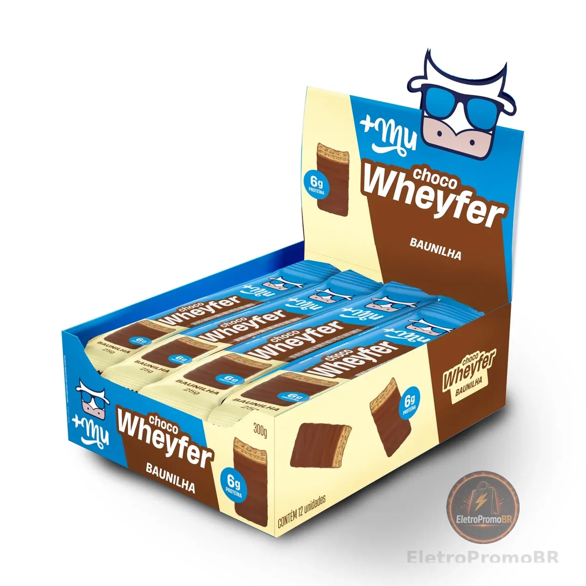 +Mu Chocowheyfer Proteico Sabor Baunilha - Display com 12 unidades - 300g