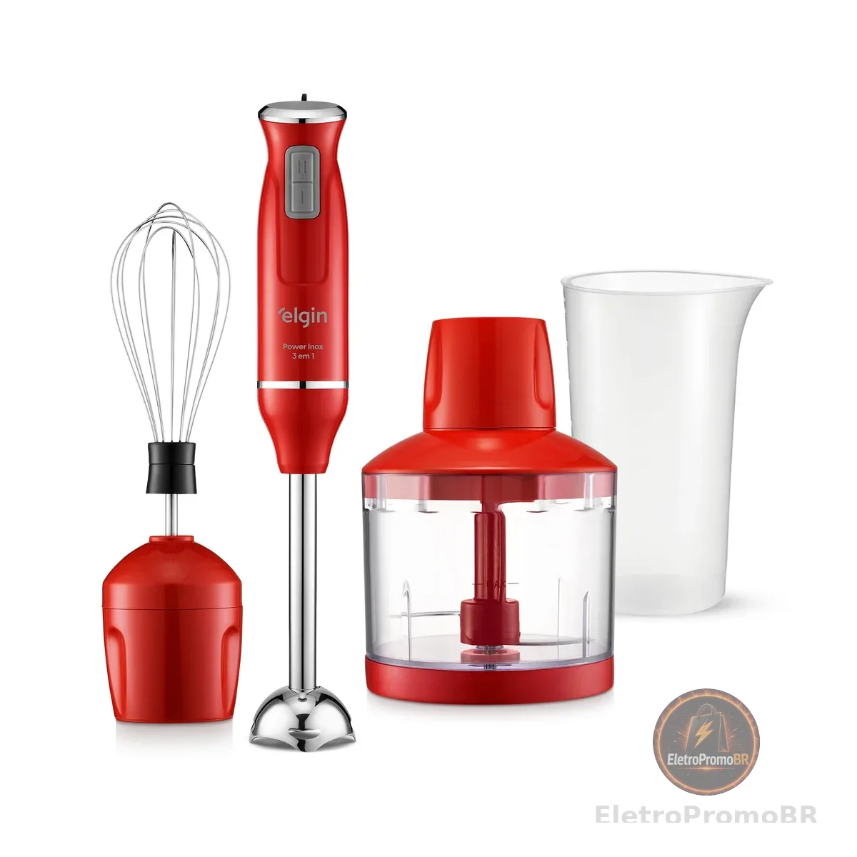 Mixer Power Inox 3 em 1 600W Elgin Vermelho 110V