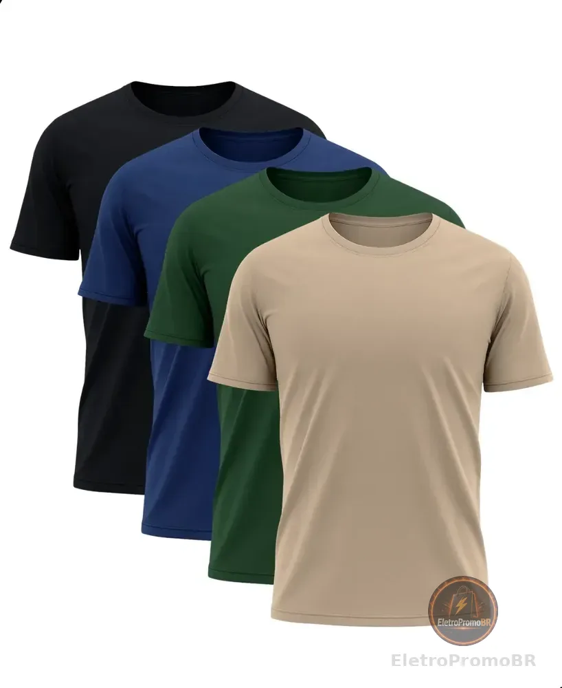 Kit 4 Camisetas Básicas  Dry Tech Variado M