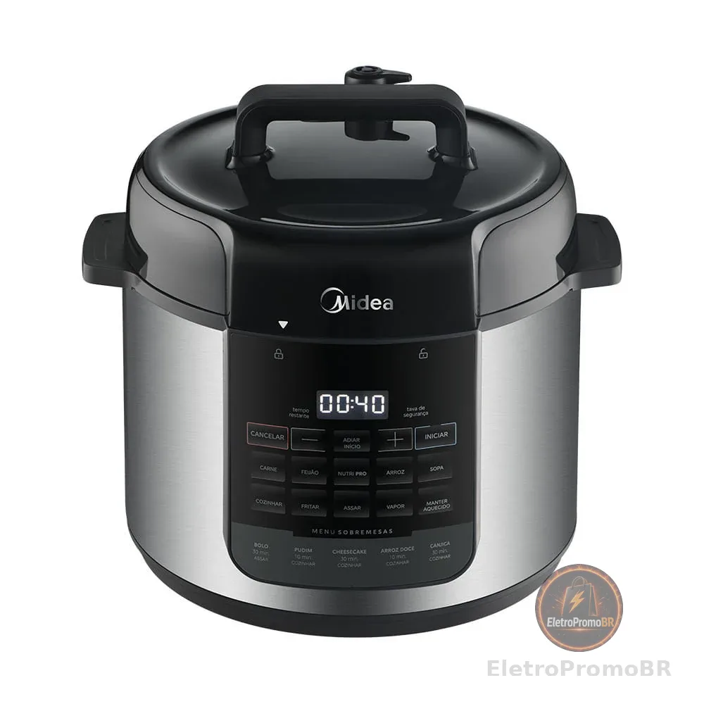 Panela de Pressão Elétrica 5L NutriPro Inox Midea