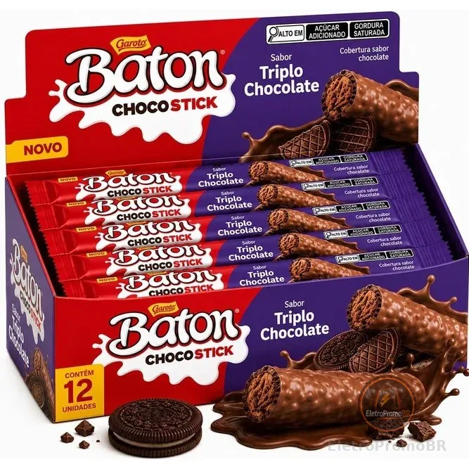 Chocolate Baton Choco Stick Triplo Chocolate Nestlé Com 12 Unidades De 26g