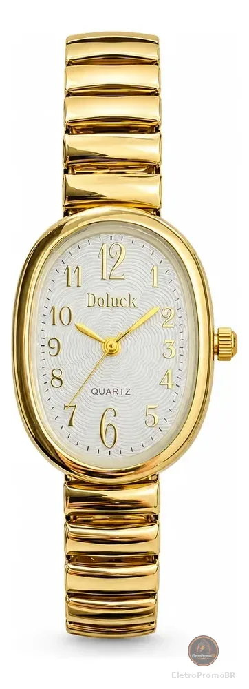 Relógio De Pulso Minimalista Old Money Feminino Premium Moda Dourado Cx Branca