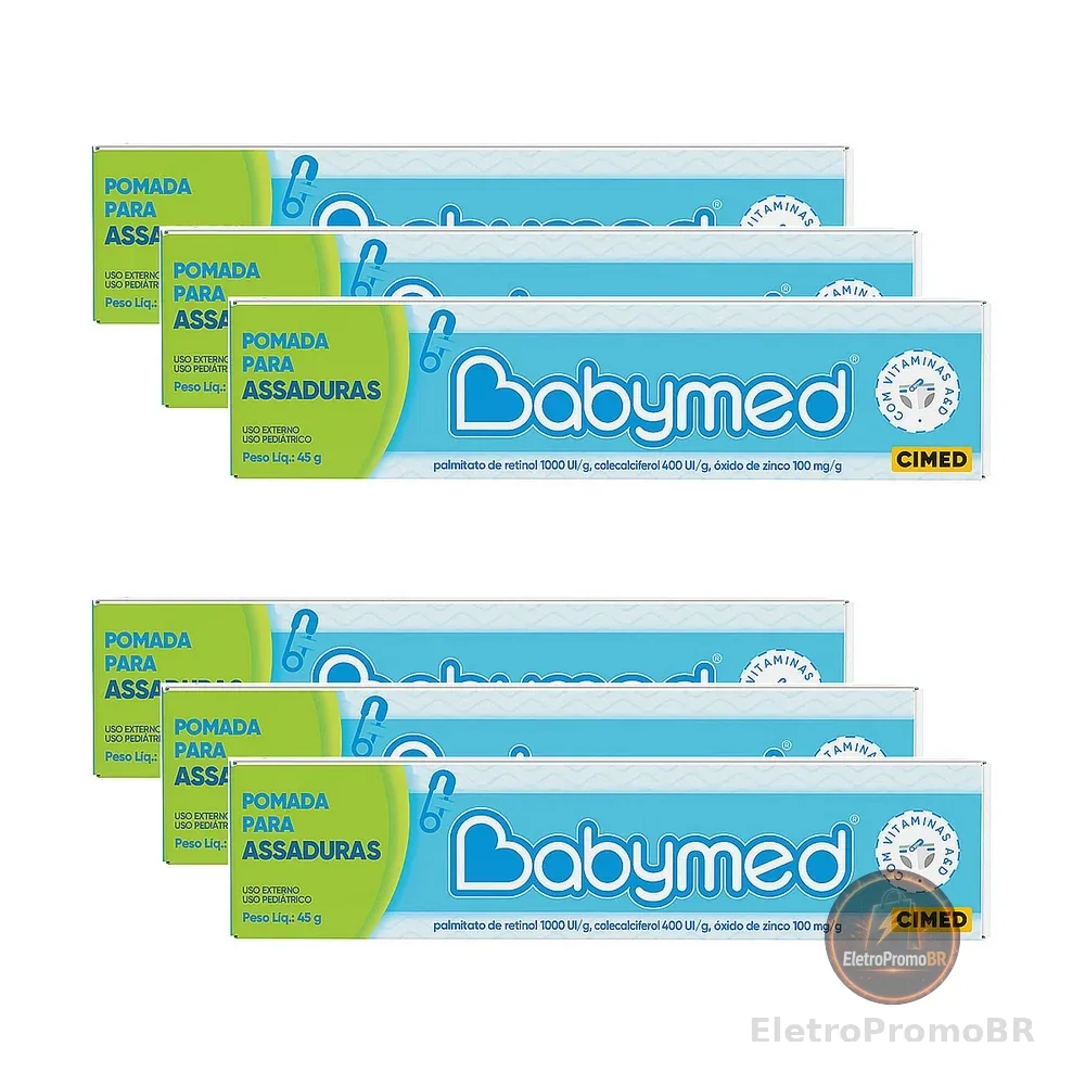 Kit 6 Pomadas Para Prevenção De Assaduras Babymed Azul 45g