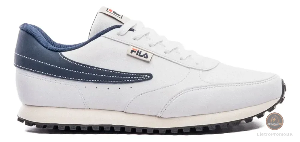 Tênis Fila Renno Classic Sl Masculino Leve Confortável Branco/marinho/vermelho Liso 39 Br