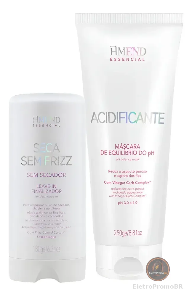 Kit Amend Acidificante Equilíbrio E Leave-in Seca Sem Frizz