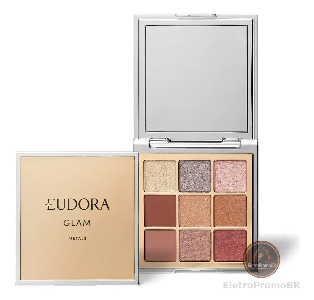 Paleta de Sombras Glam Metals Eudora com 9 Cores Metalizadas