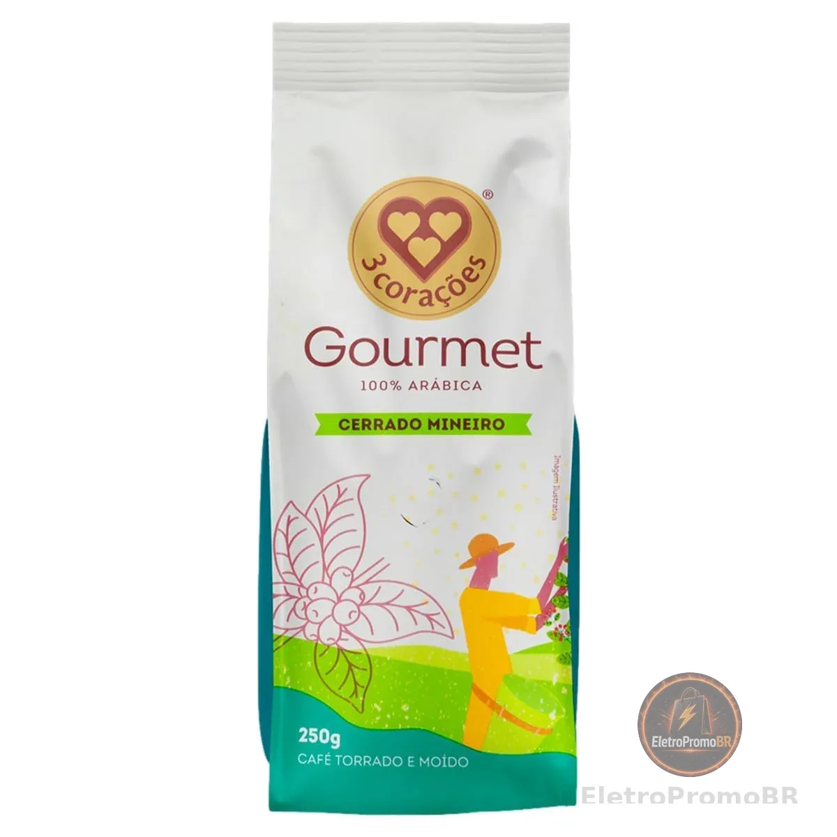 3 Corações Café Torrado e Moído Gourmet Cerrado Mineiro, 250G