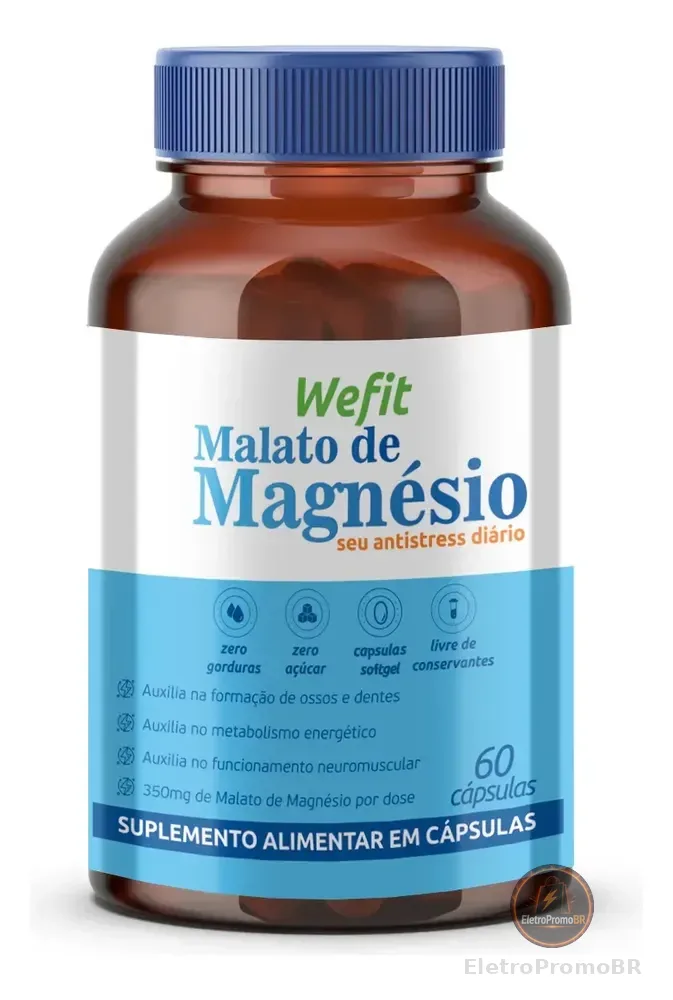 Malato De Magnésio Wefit 60 Cápsulas Sem Sabor