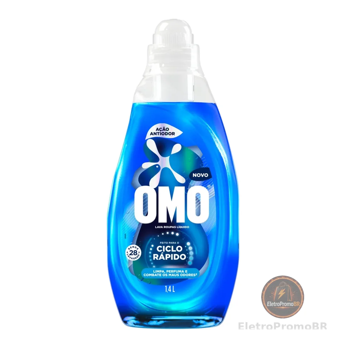 Lava-Roupas Líquido Omo Ciclo Rápido Ação Antiodor Frasco 1,4l