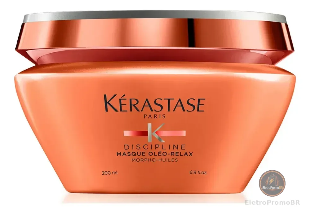 Máscara Capilar de Hidratação Intensa Anti-Frizz com Proteção Térmica até 230ºC para Cabelos Secos e Indisciplinados, Discipline Oléo-Relax, Kérastase 200ml