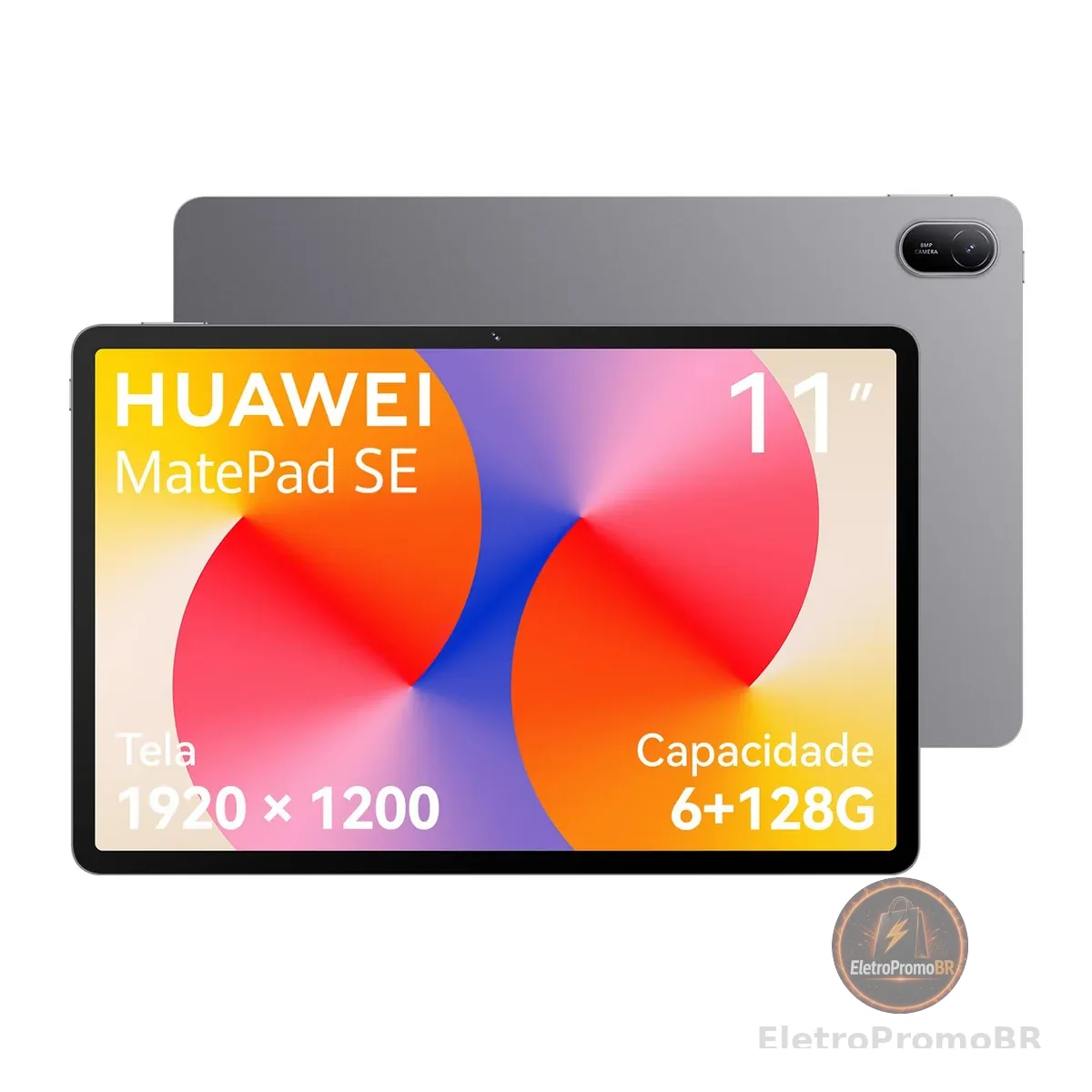 Tablet, HUAWEI MatePad SE 11, 6+128GB, Tela HUAWEI FullView de 11" para Conforto Visual，Superbateria de 7700 mAh 22,5W，Câmera Traseira 8 MP，Câmera Frontal 5 MP，Cinza Nebula