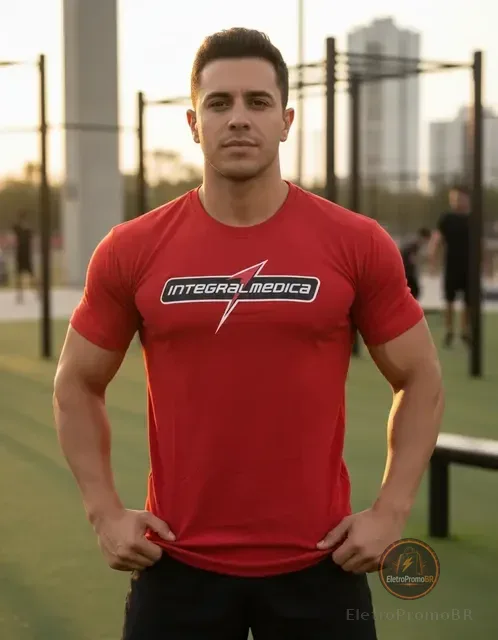 Camiseta Academia Treino Unissex Vermelha Integralmedica