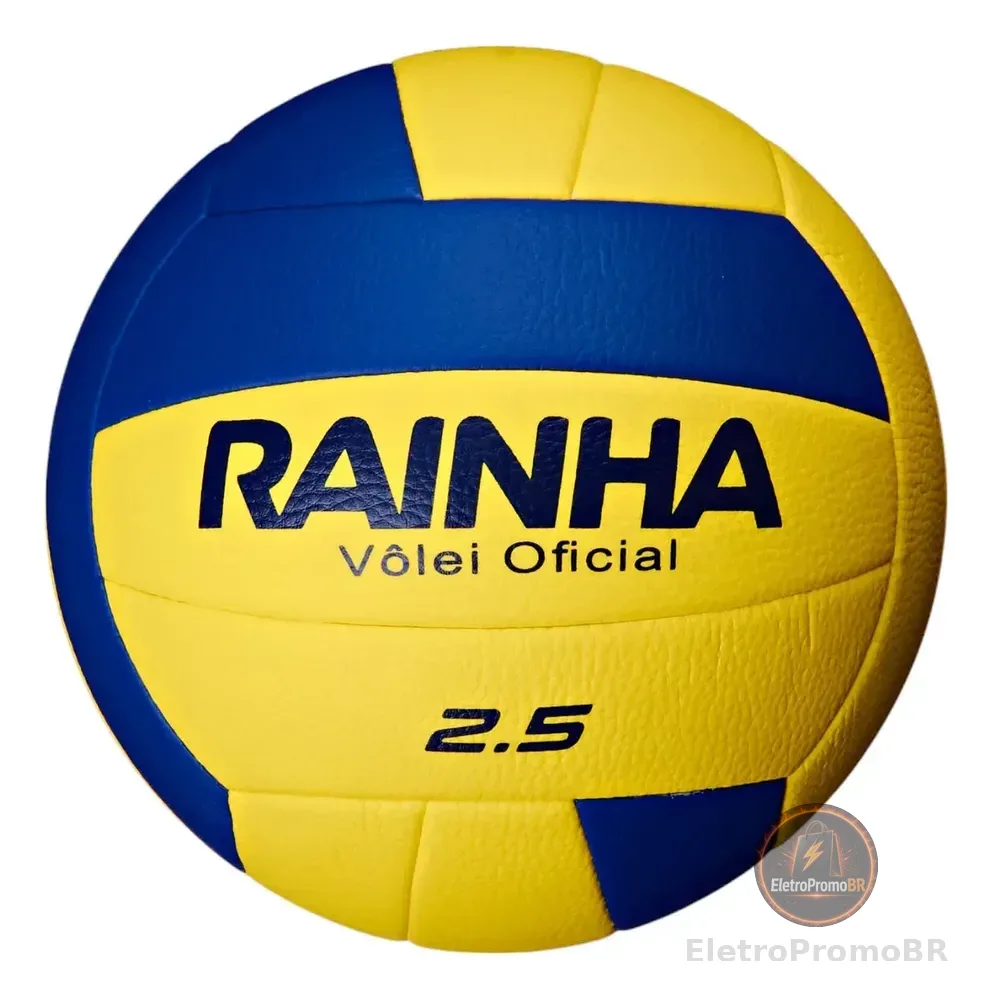 Bola De Volêi Rainha 2.5 Quadra E Praia Cor Amarela E Azul