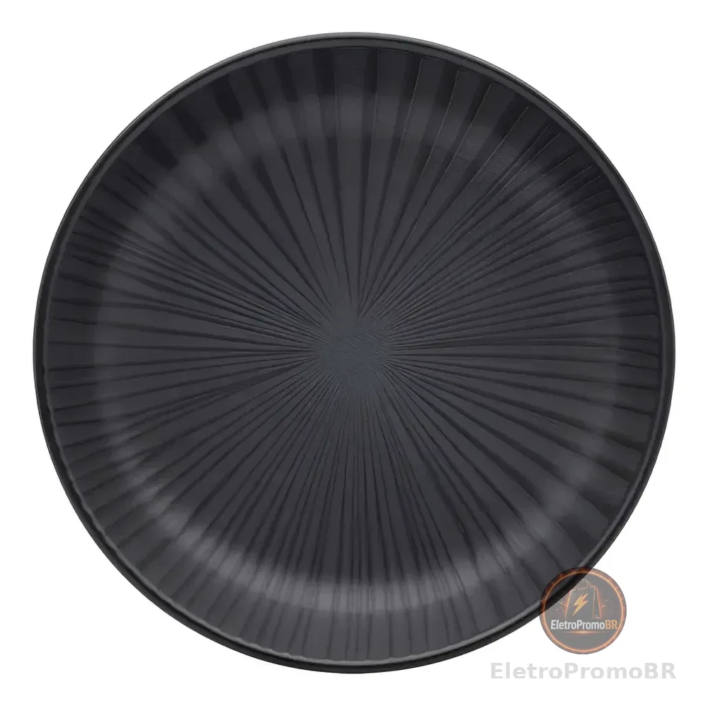 Jogo 6 Pratos Fundos 20,5cm Flat Onix Oxford Cerâmica Cor Preto