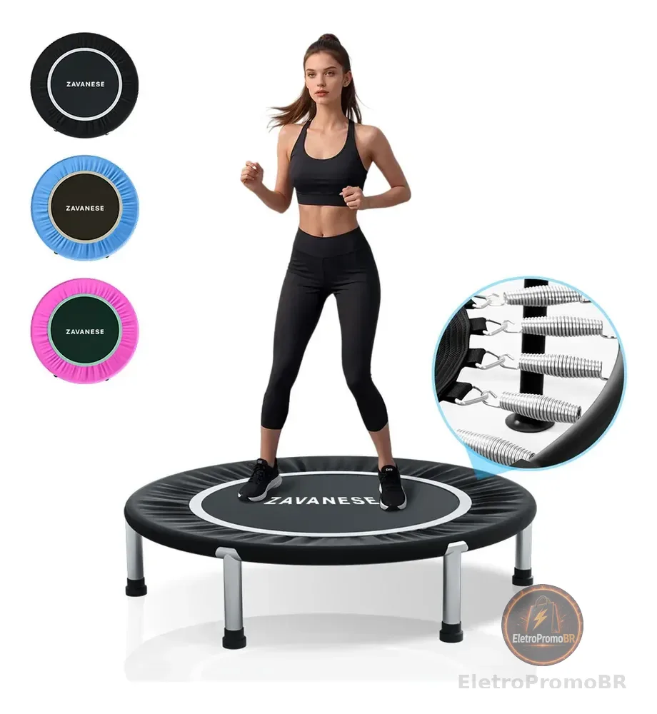 Trampolim Jump Profissional Com Capa Saia Diâmetro 1 M 200kg Preto