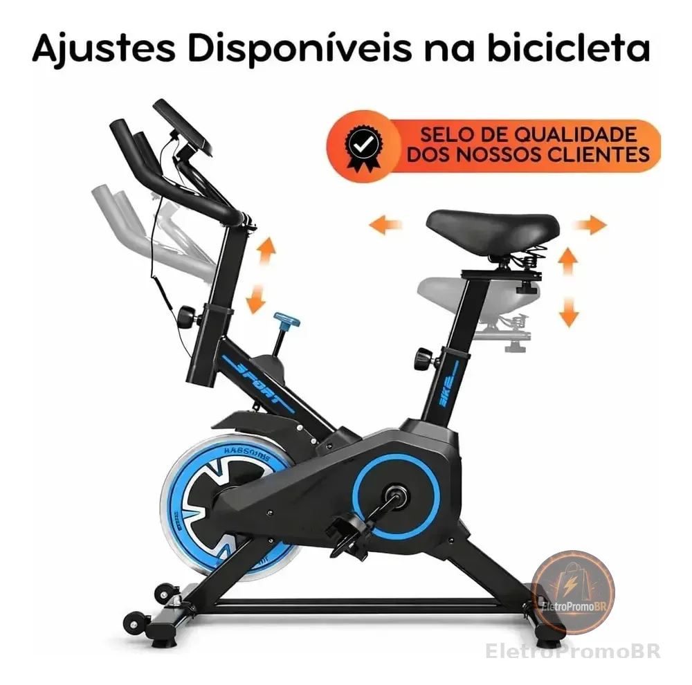 Bicicleta Spinning Ergométrica Mecânica New Speed Q20 Treino Azul/preto