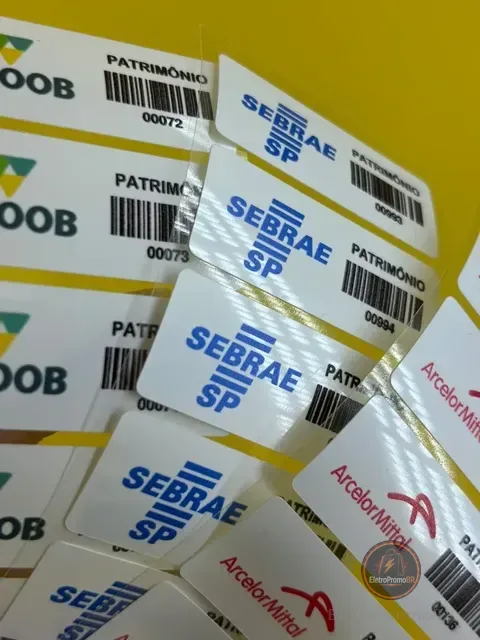 1000 Etiquetas De Patrimônio Controle Ativo Patrimonial