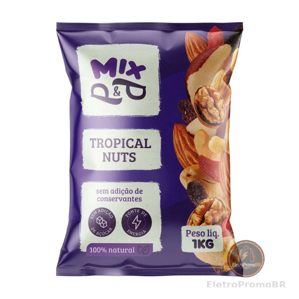 Mix Tropical Nuts 1Kg Castanha de Caju do Pará Amendoa Nozes Uva Passa Amendoim Gojiberry P&P