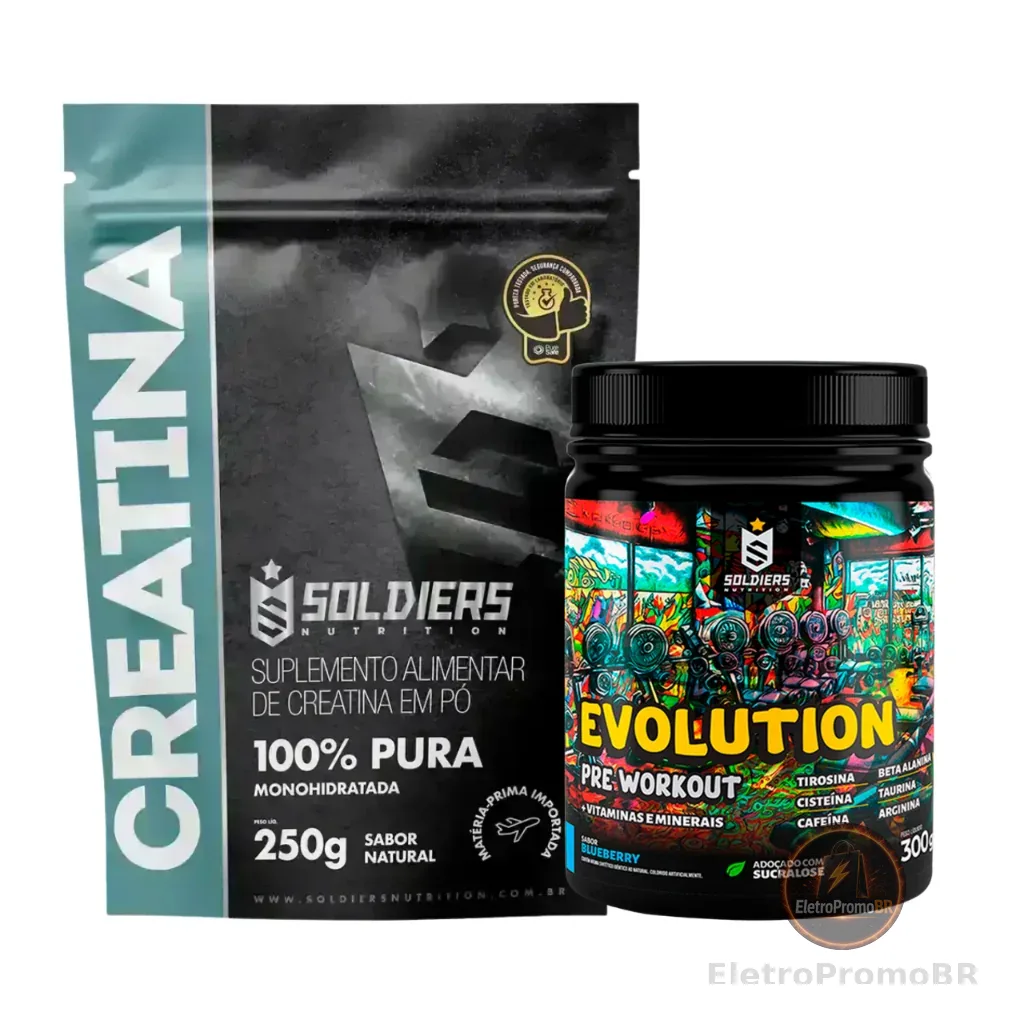 Kit: Creatina 250g + Pré-Treino Evolution 300g - Soldiers Nutrition