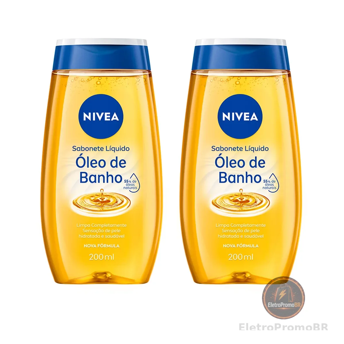 NIVEA KIT Sabonete Líquido Óleo de Banho 200ml - 2 Unidades