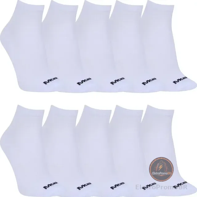 Kit Com 10 Meias Mash Cano Curto Esporte Unissex