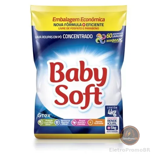Lava Roupas Pó Baby Soft Concentrado 4KG