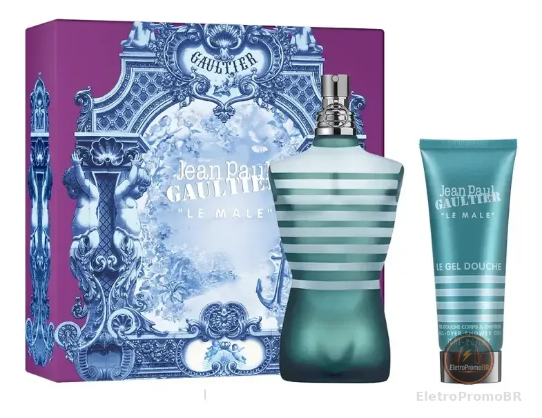 Conjunto de perfume Jean Paul Gaultier Le Male EDT 75 ml + Gel de banho 75 ml FD25 EDT 75 ml para homens