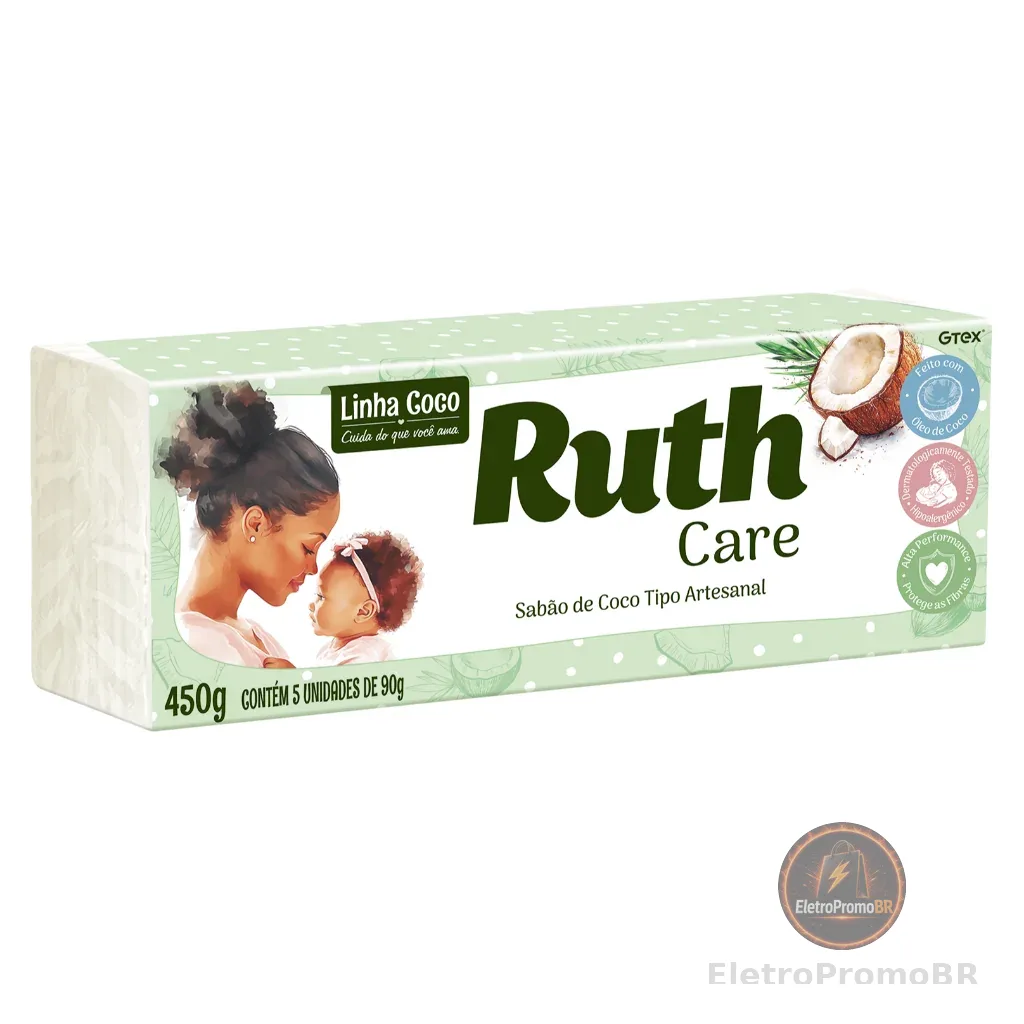 Sabão em Pedra Coco Ruth Care 5X90G