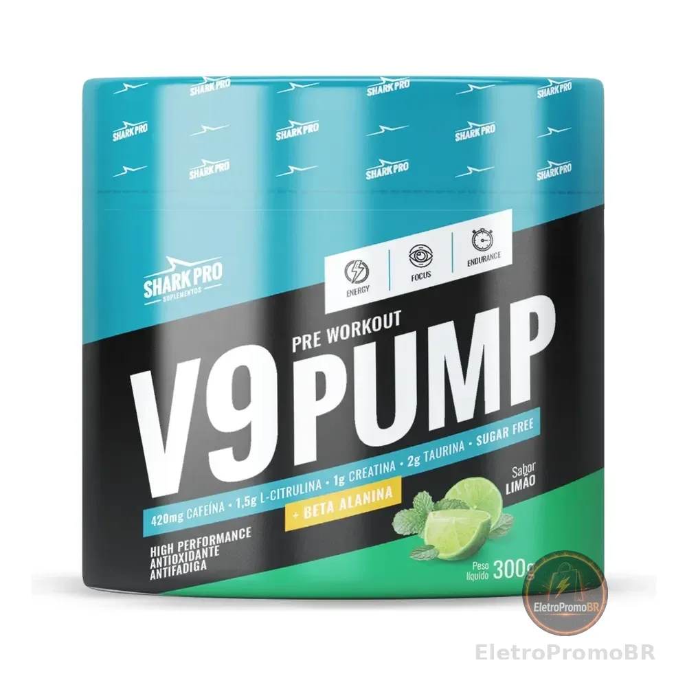 V9-pump Pre Workout - 300g Limão - Shark Pro