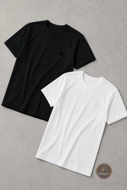 Kit 2 Camisetas Over Masculina Polo Wear Preto-branco