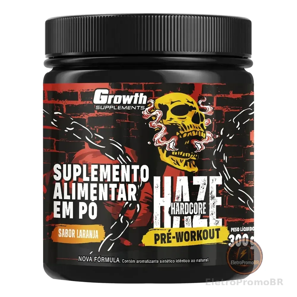 Pré-treino Haze Hardcore 300g Growth Supplements - Laranja