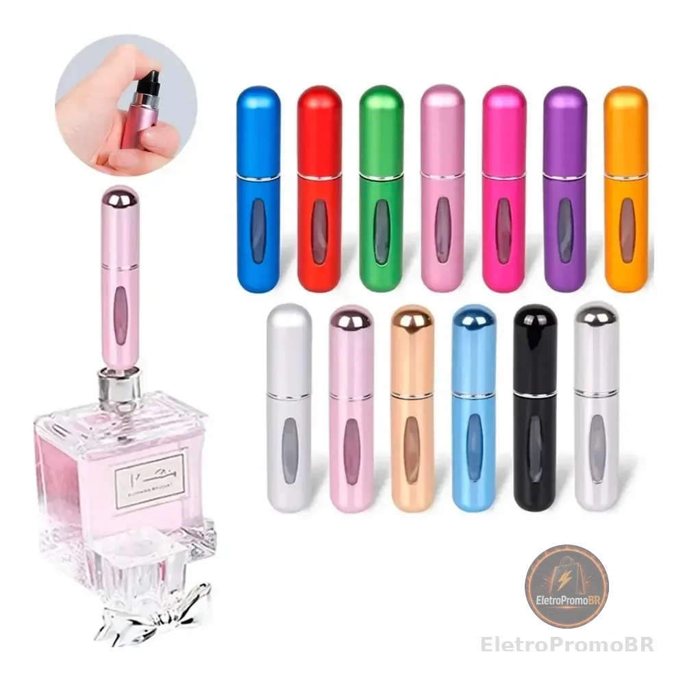 5 Mini Frasco Recarregável Mini Frasco Porta Perfume Bolsa