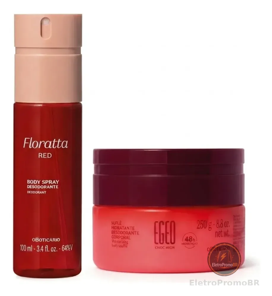 Combo Floratta Red E Egeo Choc High: Body Spray 100ml + Sufl
