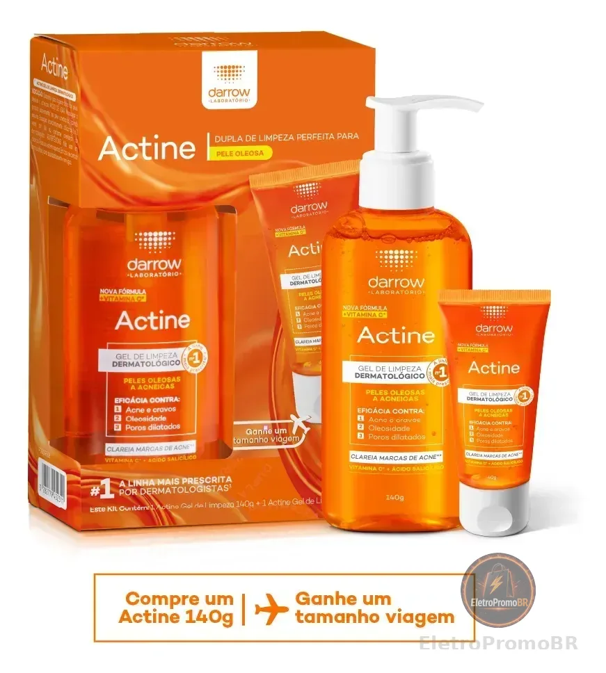 Kit Gel de Limpeza Facial Darrow Actine 140g + 40g