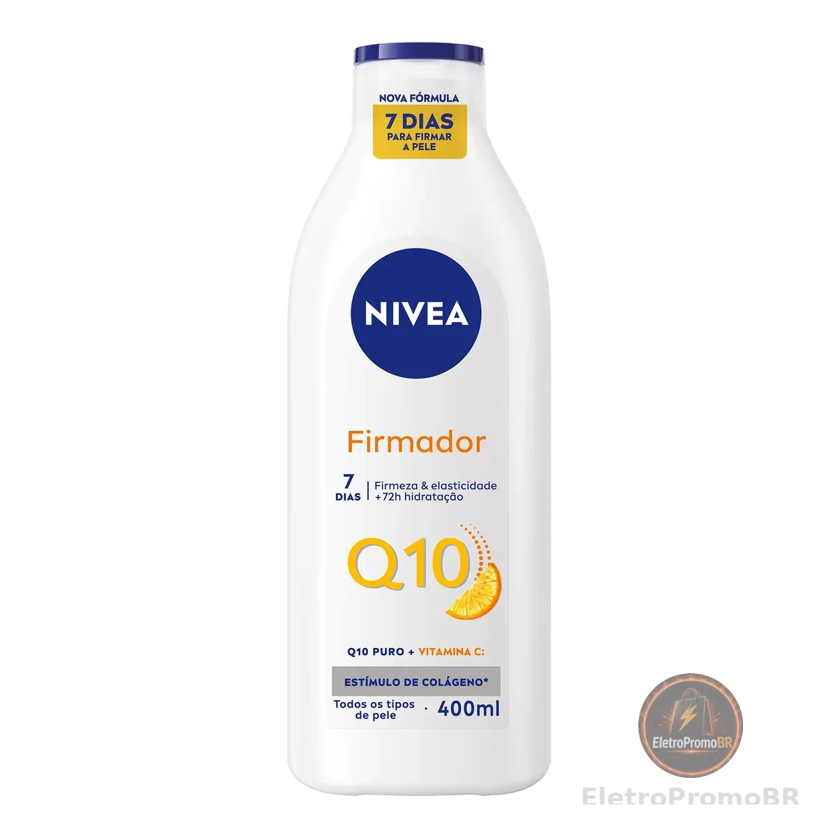 NIVEA Loção Hidratante Firmador Q10 + Vitamina C 400ml, Hidratação Intensa 48h, Pele Firme e Elasticidade, Corporal, Todos os Tipos de Pele