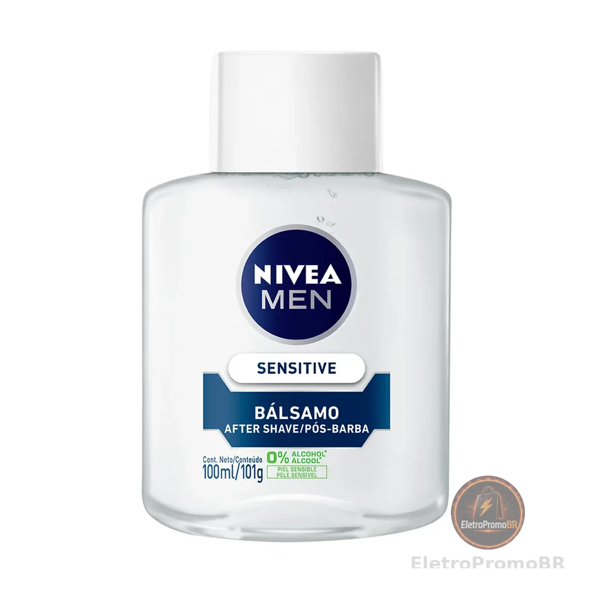 NIVEA MEN Bálsamo Pós-Barba Sensitive 100ml, Hidrata e Acalma, Alívio Imediato da Irritação, Extrato de Camomila, Pele Sensível