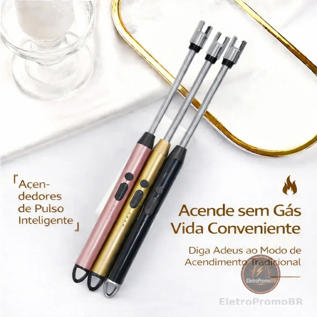 Acendedor De Fogão Isqueiro de Plasma Ecológico para Fogão Velas Camping Churrasqueira Luxo