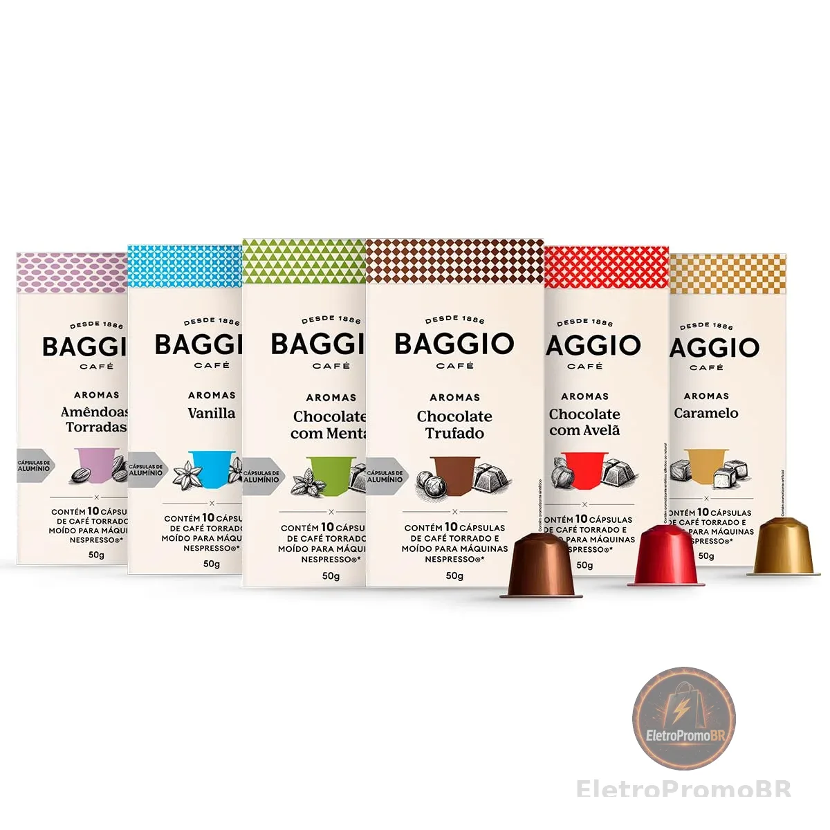 Kit de Cápsulas de Café Experience Baggio Café, compatível com Nespresso, contém 60 cápsulas